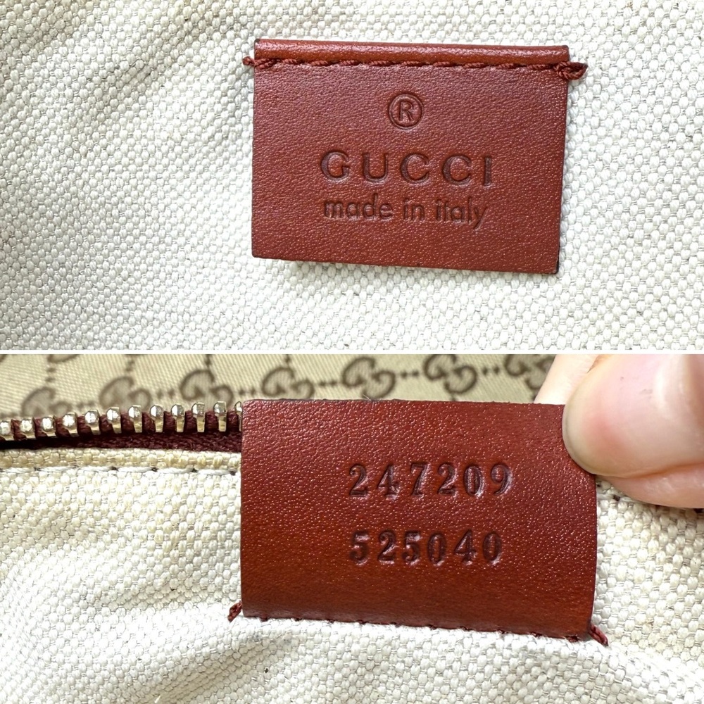 Gucci authentic brown canvas tote bag with brown leather with clutch - Picture 9 of 15